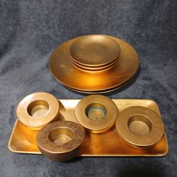 Gold Plates and Tea Light Candle Holders