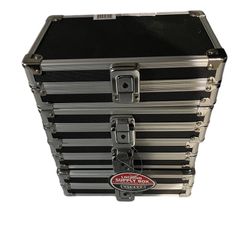 Black Metal Pencil Box Lot of 4 | Black with Silver Accents | BRAND NEW