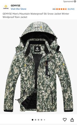 Men Jacket Winter Windproof Rain Jacket, Small