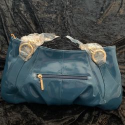 Blue Patent Leather Purse