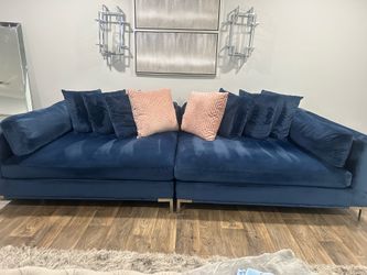 2 Piece Sofa In Royal Blue