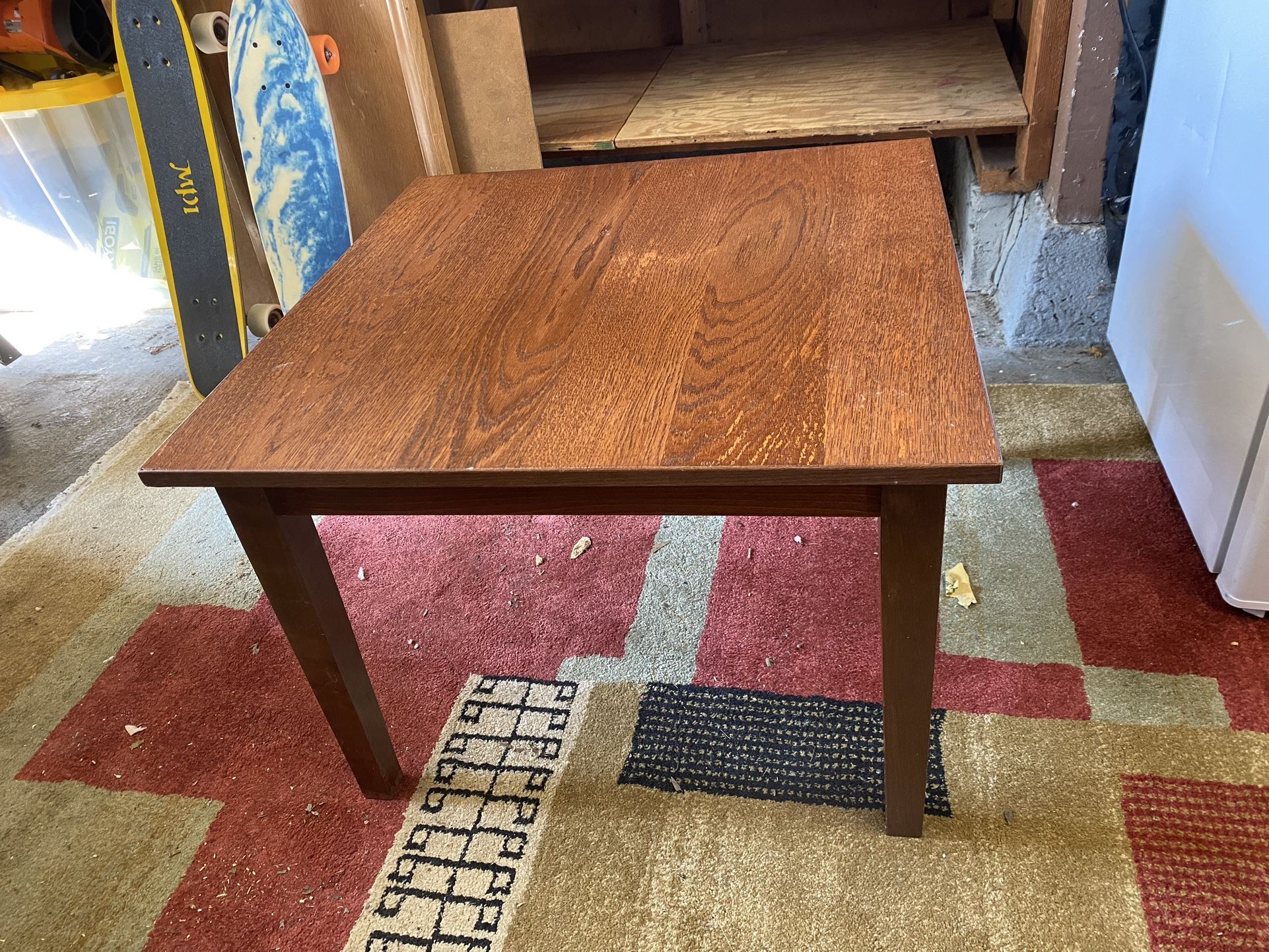 Mid-Century Modern Wood Table 24”x24”