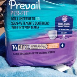 Prevail underwear pull ups size xl