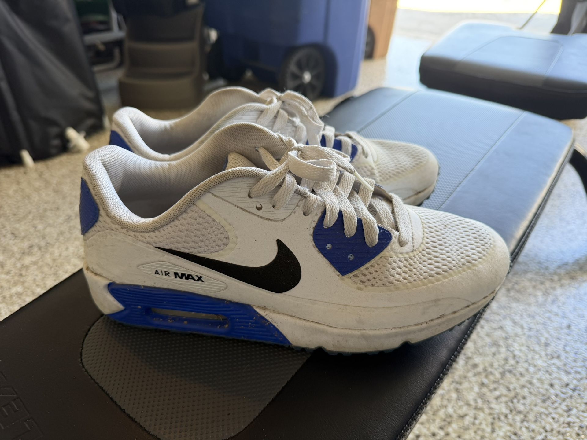 Nike Air Max 90 G Golf Shoes Size 9 White Blue – Worn 2 Rounds