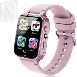 Smart Watch for Kids, with 26 Puzzle Games, Touch Screen, HD Camera, Alarm Clock, Toys for Ages 4-12 Years Old.Birthday Gift for Boys Girls (Pink)