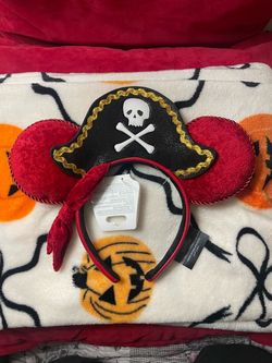 Disney Parks Pirates of the Caribbean Red Minnie Mouse Ears Headband