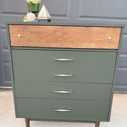 Vintage Mid Century Modern Tall Dresser / Chest of Drawers by ModernAge from Martin Feinman