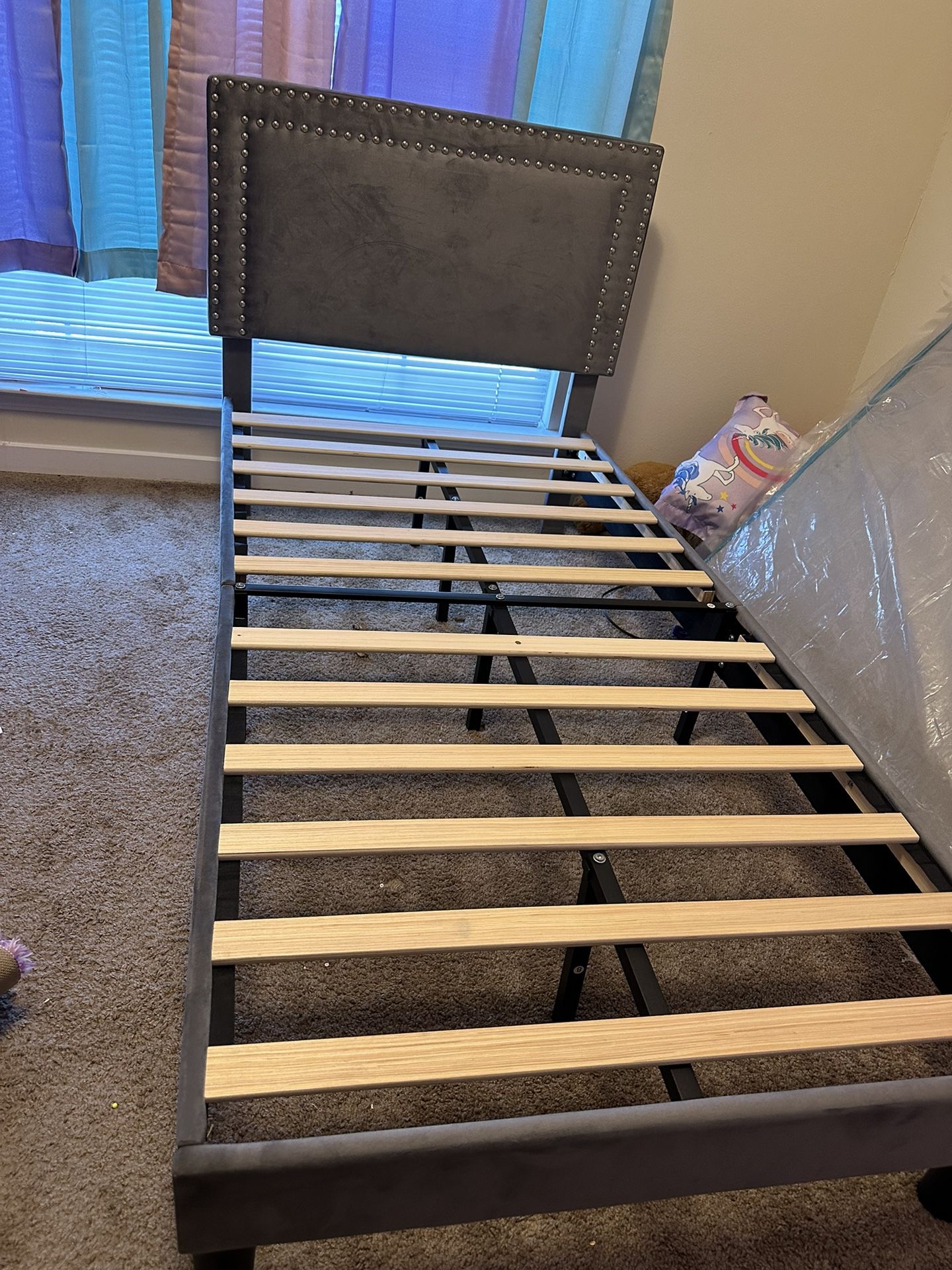 Twin Size Bed frame W/ new Mattress 