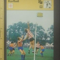 1977 Sportscaster Korfball A Mixed Team Sports Invented By Nico Broekhoysen Photo Large Over-sized Card HTF Collectible Vintage Italy