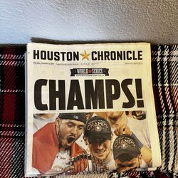 Houston Chronicle 2017 newspaper of Houston Astros winning World Series