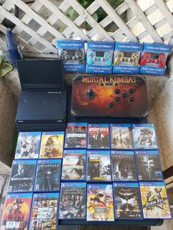 $950! All from 1st Pic. Or separately. $200! 2020 PS4 Pro 1TB extra control $40! $20! To $30! Per Game. Arcade $280! & Monitor $250! Trade are welcome