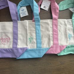 Limited Edition Trader Joe’s Mini Pastel Tote Bags 