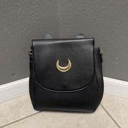 Moon Cat Black Backpack