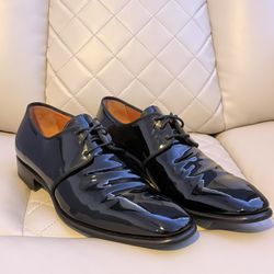 Black Santoni Men's Lace Up Formal Dress Shoes Size 10