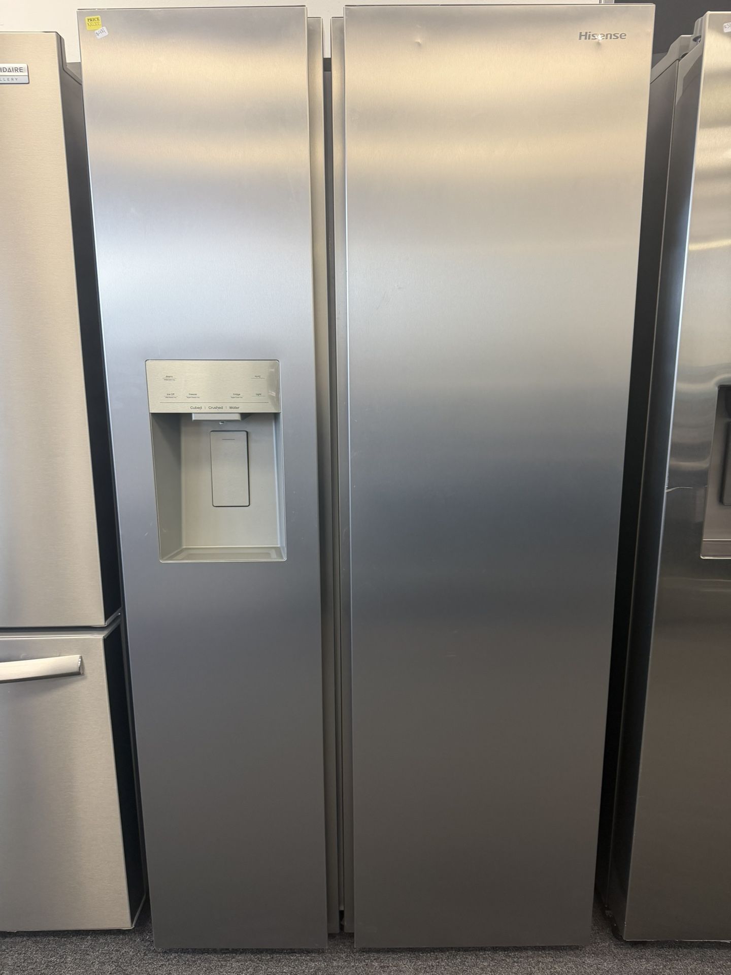 HISENSE STAINLESS MATTE SIDE BY SIDE FREEZER REFRIGERATOR