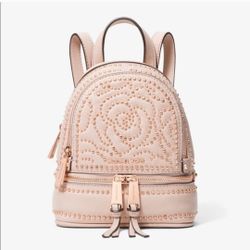 Michael Kors Rhea Women's Mini Studded Black Leather Convertible BackPack