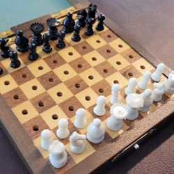Folding Wooden Travel Chess Set