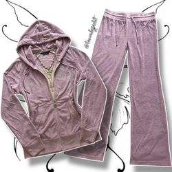 Vintage Y2K BCBG Lavender Purple Tracksuit - SIZE L