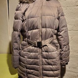 Dkny winter puffer parka jacket with fur hood