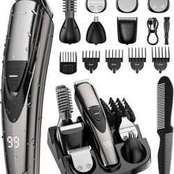 new Beard Trimmer for Men ,17-Pc Set Rechargeable Hair Clippers Kit with Safety Lock,Mens Grooming Kit for Hair Beard Body & Nose,Gifts for Men About