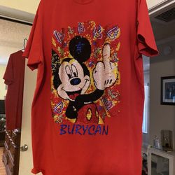 Burycan T-shirt Mickey Mouse Giving The Finger