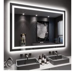 LED bathroom mirror with accessory