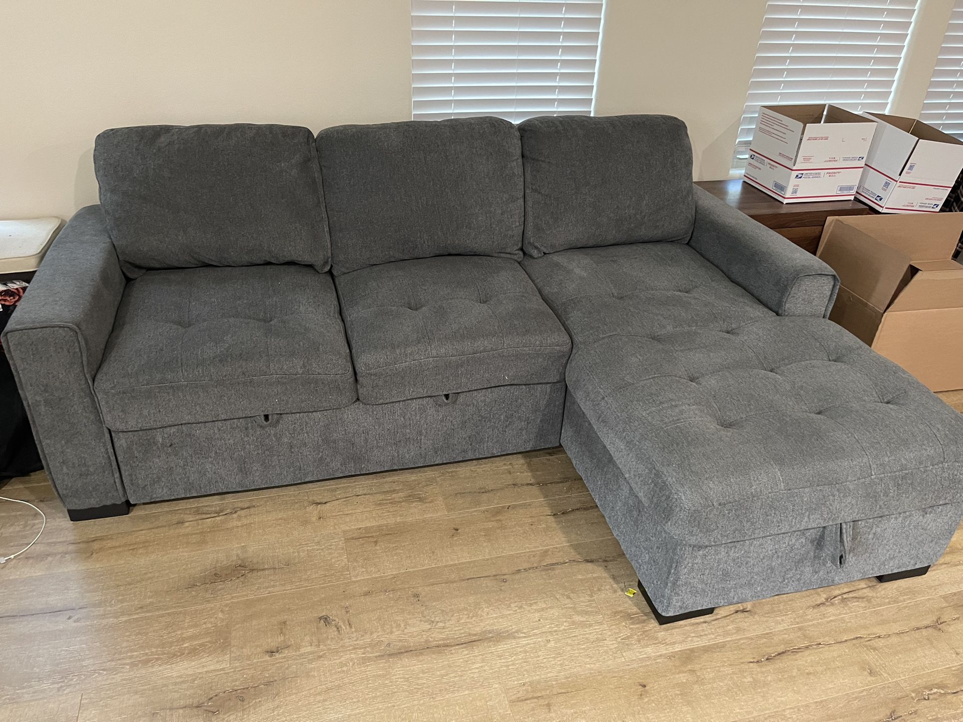 Gray Sleeper Sofa With Storage 