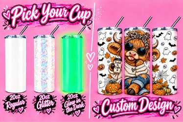 Halloween cow custom tumbler