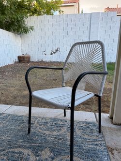 Outdoor Patio Chair with Rope Weave