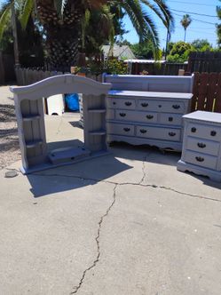 Gray bedroom set solid wood