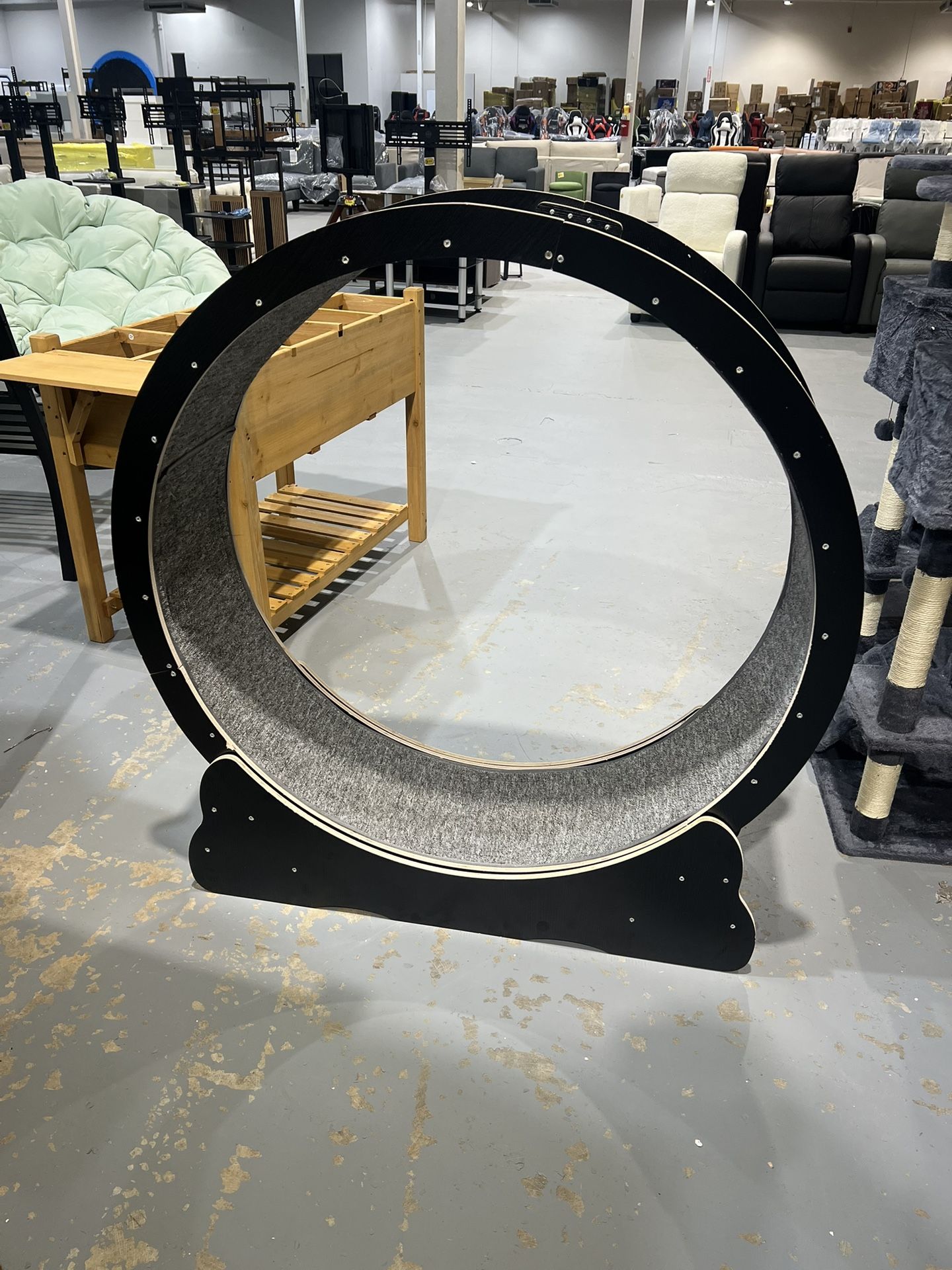 Cat Exercise Wheel, 43.3" Large Treadmill for Indoor Cats, Running Wheel With Detachable Carpet & Teaser for Running/Walking/Training, Suitable for Mo