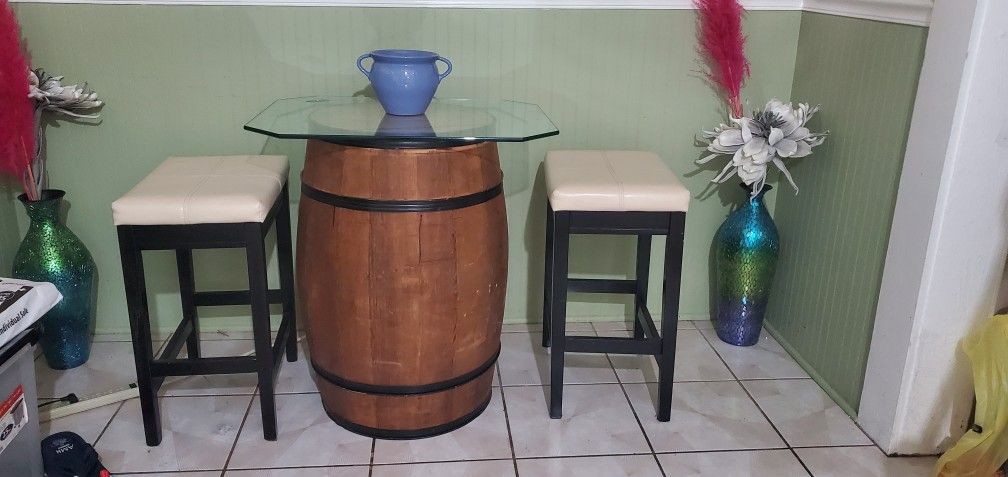 Bourbon Barrel And Stools