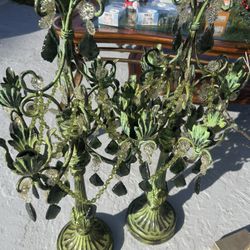 Two Vintage Candle Holders 