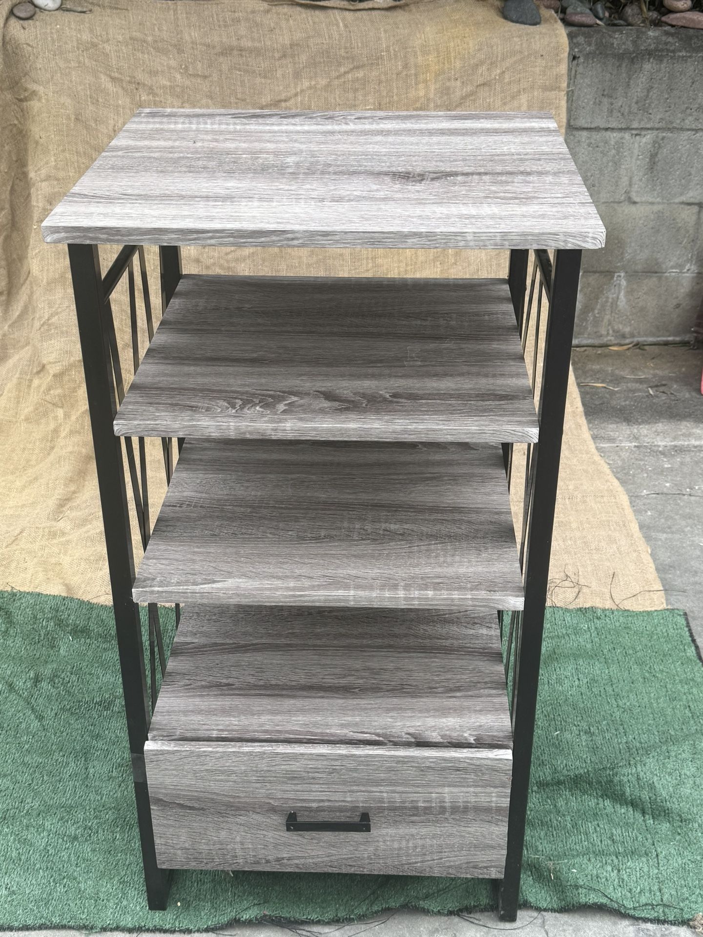 Display Cabinet And Book Shelf With 3 Levels And Drawer For Special Item Storage