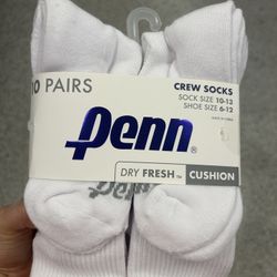 NWT Penn men’s cushioned Crew Socks - 10 Pairs