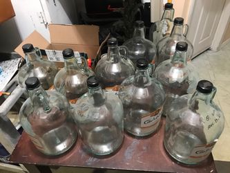 Free glass gallon jugs with caps cleaned