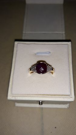 New Ruby,diamond yellow gold ring