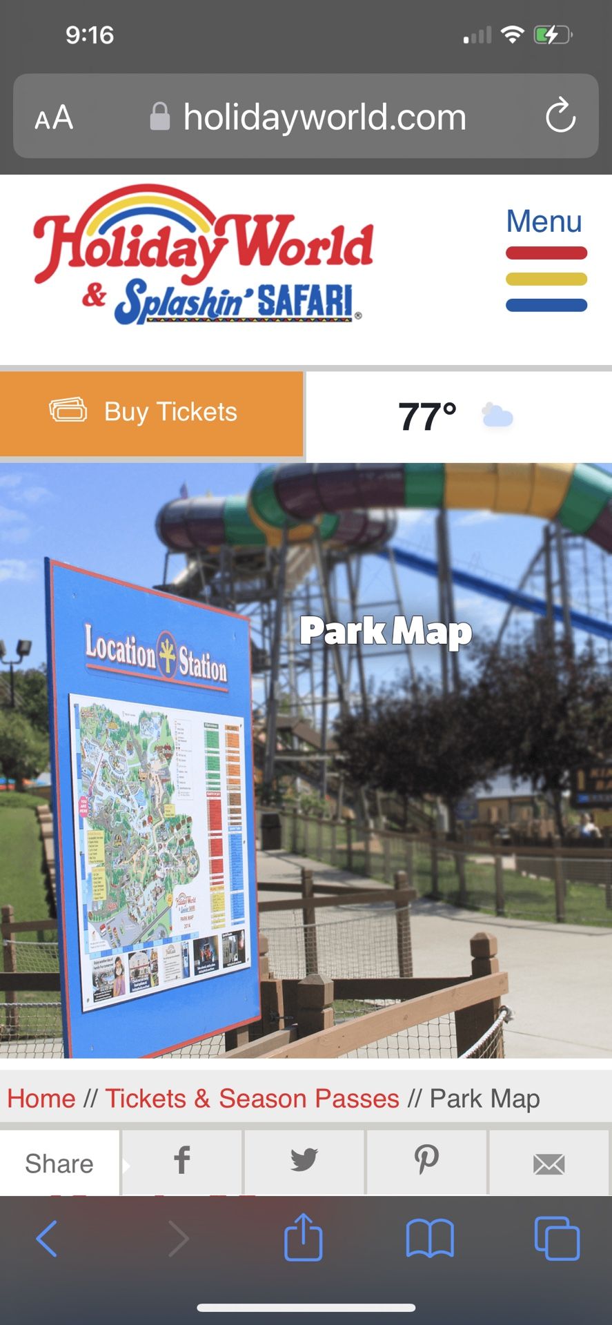 2 Holiday World Tickets