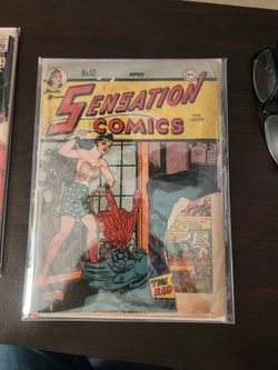 1946 DC comics Sensation Comics issue 52  low grade wonder woman