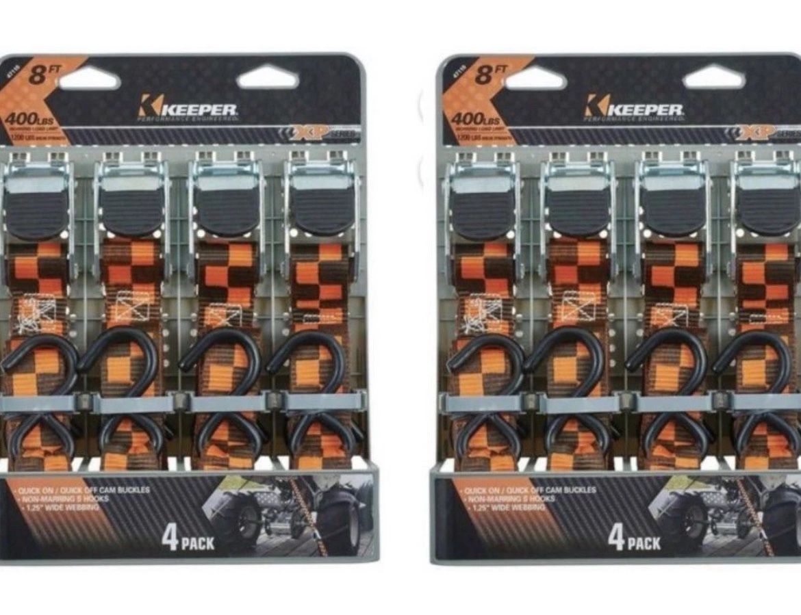 Keeper Tie Down Strap 8 ft. x 400 lbs Orange & Black ✅FREE SHIPPING✅ Available/ Car 
