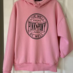 Ralph Lauren Pink Pony Logo Fleece Hoodie - Women’s - Size Large - New
