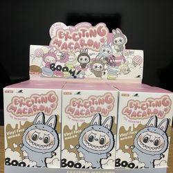 Labubu The Monsters Exciting Macaron Plush Dolls Keychain Blind Box
