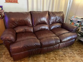 2-Piece Living Room Leather Reclining Sofa And Rocker Recliner 