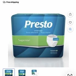 Presto Supreme Underwear $18.83apack
