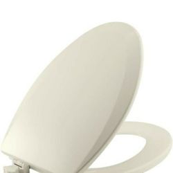 BEMIS Elongated Closed Front Enameled Wood Toilet Seat in Biscuit Removes for Easy Cleaning