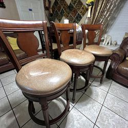 Wood Bar Stool Chair/Banco de Madera para Barra