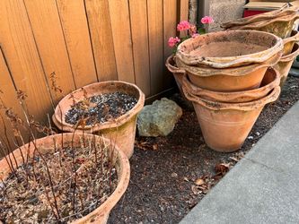 11 Matching Large Terracotta Garden Planters – 18” x 16”