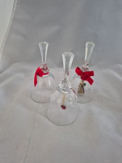 Vintage golfing lead crystal bell set