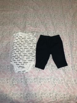baby onesie and pants