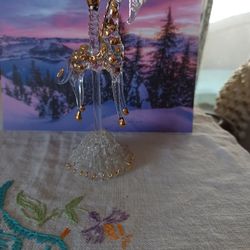 #Vintage Giraffes # Hand-Blown Glass Figurines 